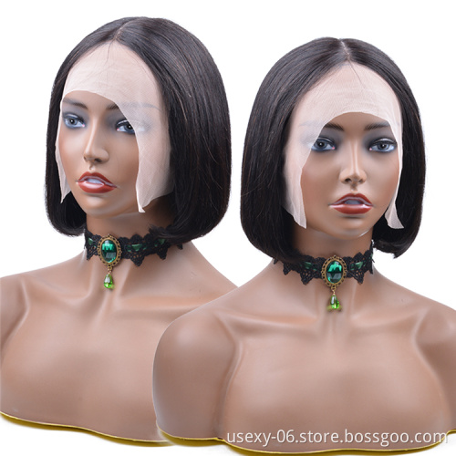 Cheap Frontal Wig Vendors Wholesale Virgin Brazilian Hair Short 13x4 T Part Lace Front Bob Wigs Human Hair Lace Frontal Wig